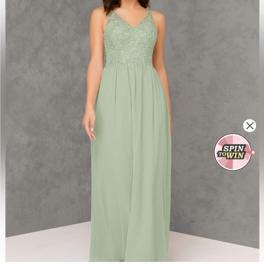 Azazie Amy Chiffon Dress in Agave size A14